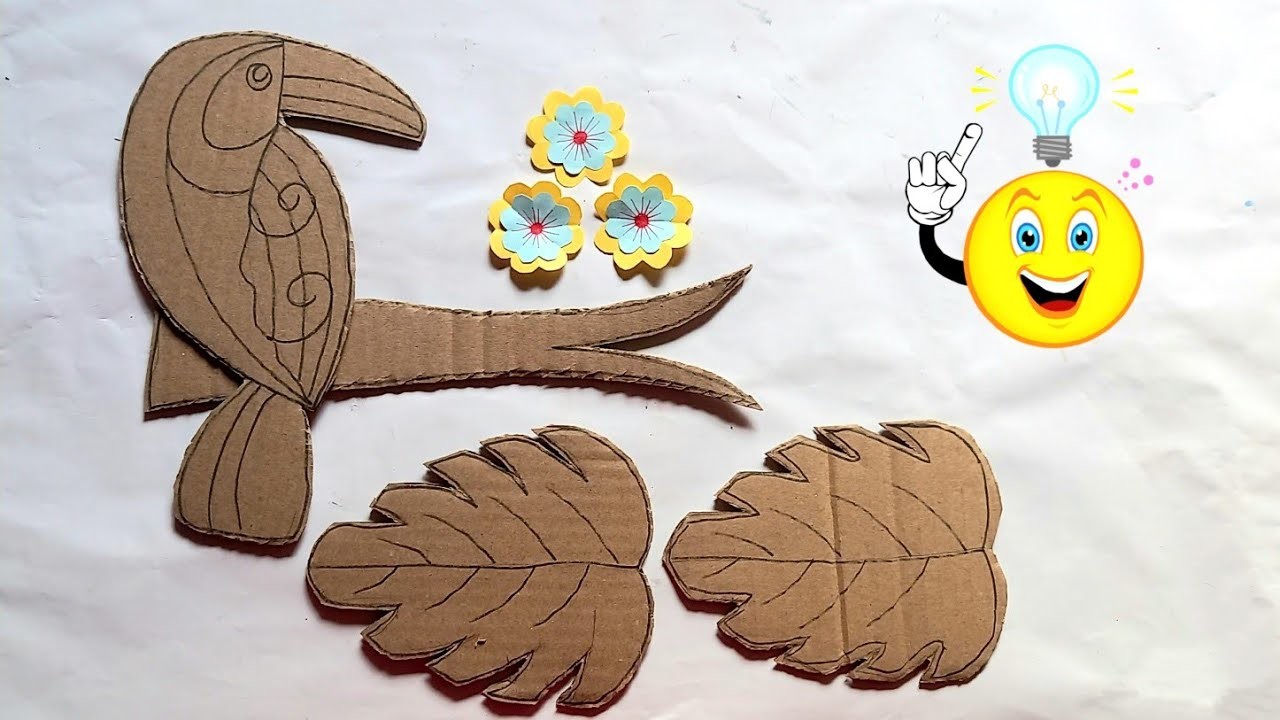 DIY Bird Wall Hanging Craft Using Cardboard. Paper Craft For Home Decoration. Paper Flowers।।