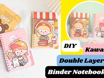 DIY Kawaii Notebook. easy paper craft. School supplies.art and craft. diy notebook. Kawaii diary