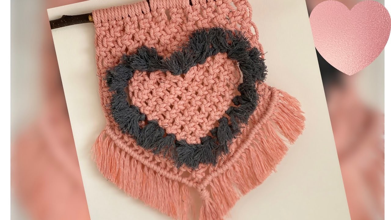 DIY Macrame Heart#love #diy #craft #valentine #macrame #gift