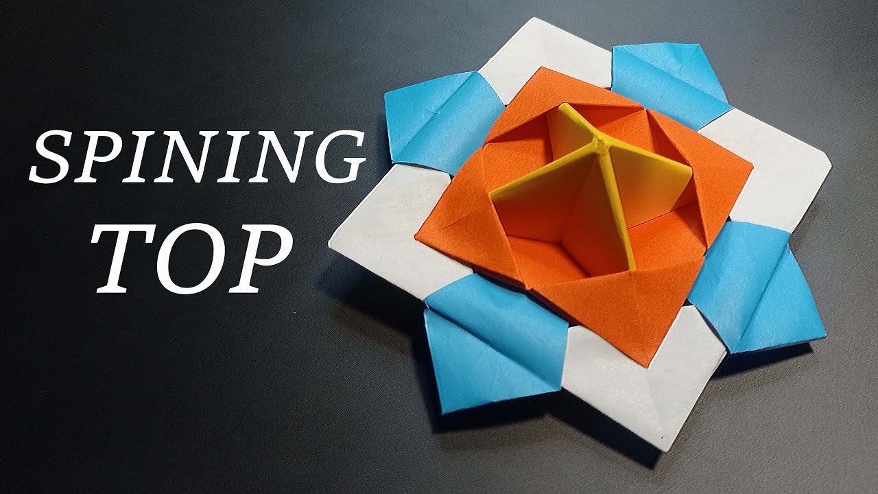 DIY - Paper spinning top - origami spinning toy.