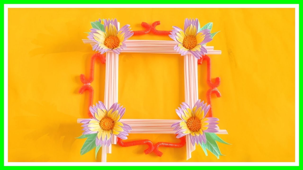 DIY square flower frame wall decoration ideas || Anh Tam Creative