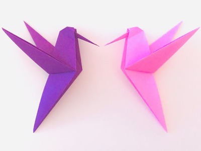 Easy Origami Bird Hummingbird - How to make a paper bird