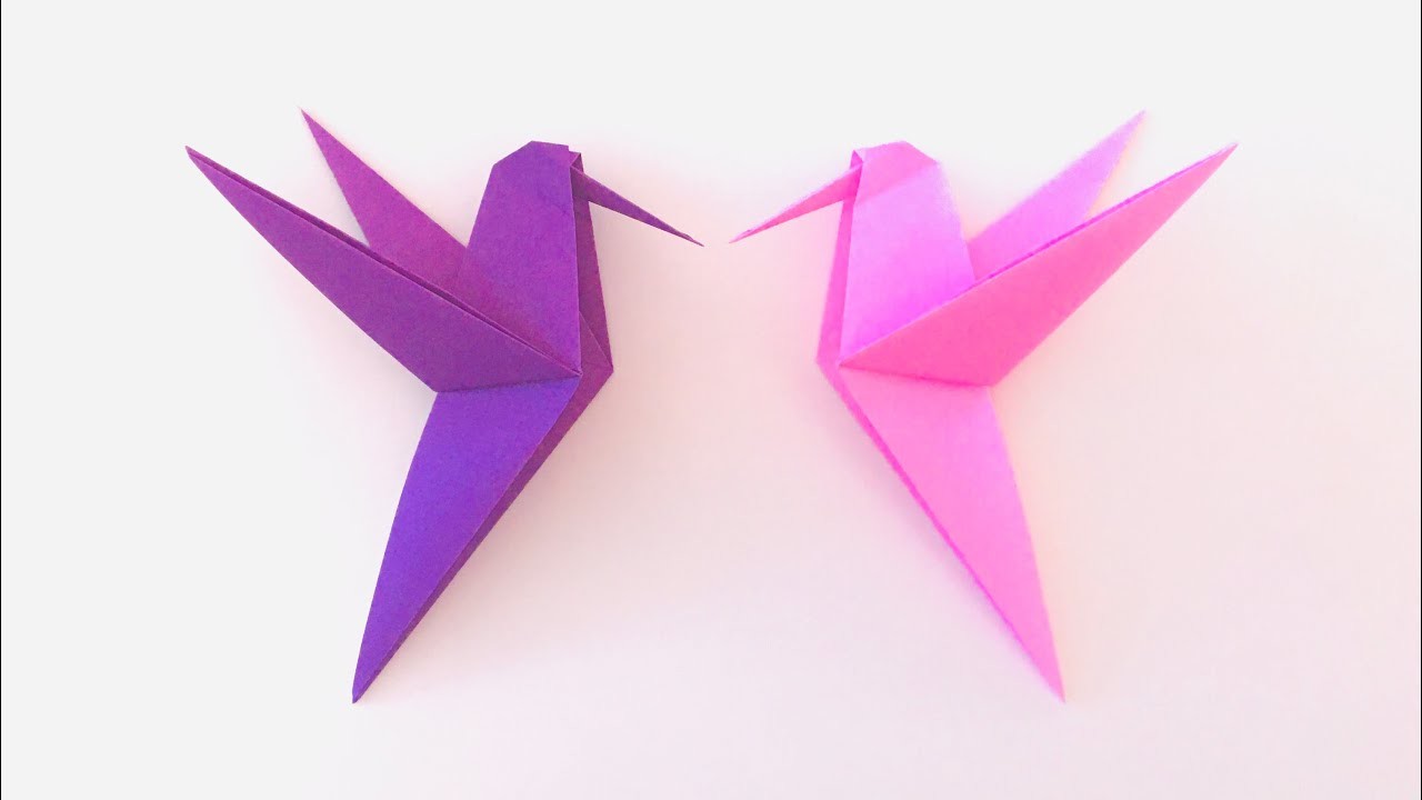 Easy Origami Bird Hummingbird - How to make a paper bird