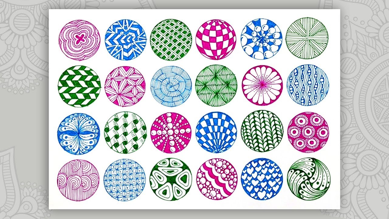 Easy zentangle patterns circle for beginners step by step