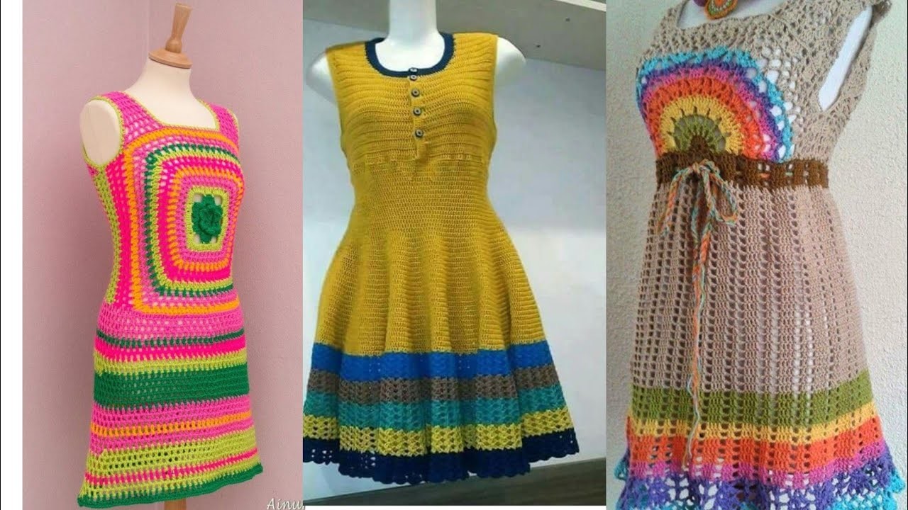Fashionable free crochet patterns crochet skater dresses for women 2023 || Expression Crochet Art