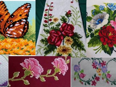 Flower ???????? cross stitch embroidery design ideas and pattern work