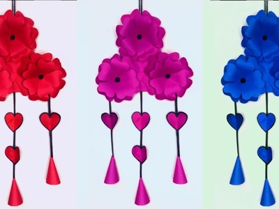 Flower Wall Hanging Ideas With Paper |DIY Home Decor | Paper Craft