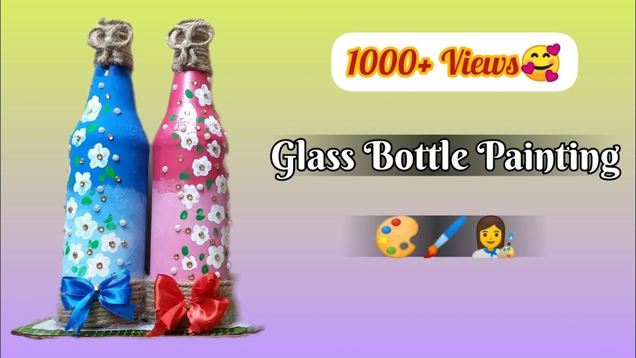 Glass Bottle Painting ????????????️#diycrafts #diy #painting #tejanandcrafts #viral #craft #trending #latest