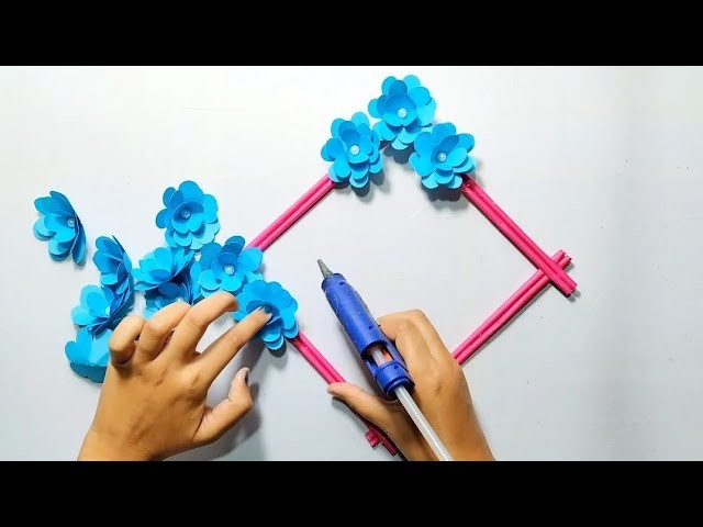 Home made easy wallmate.Colour paper craft.Amazing wall hanging.Wonderful wall hanging flower