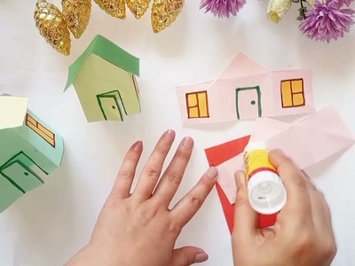 How to make a paper house | Easy paper crafts | Easy paper house ????