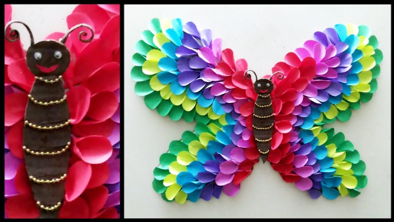 How to make butterfly wall hanging decoration idea. paper craft