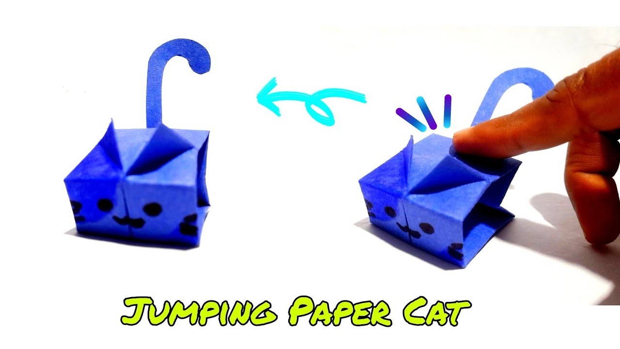 How To Make Jumping Paper CAT || Paper Craft || Funny Craft Boy Abhijit.