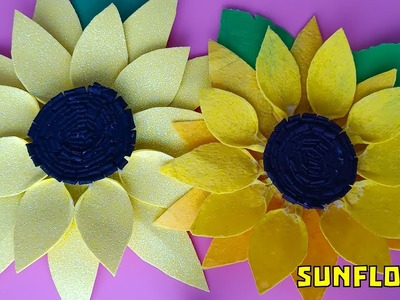 How to Make Sunflower from Foamiran | Paper crafts tutorial