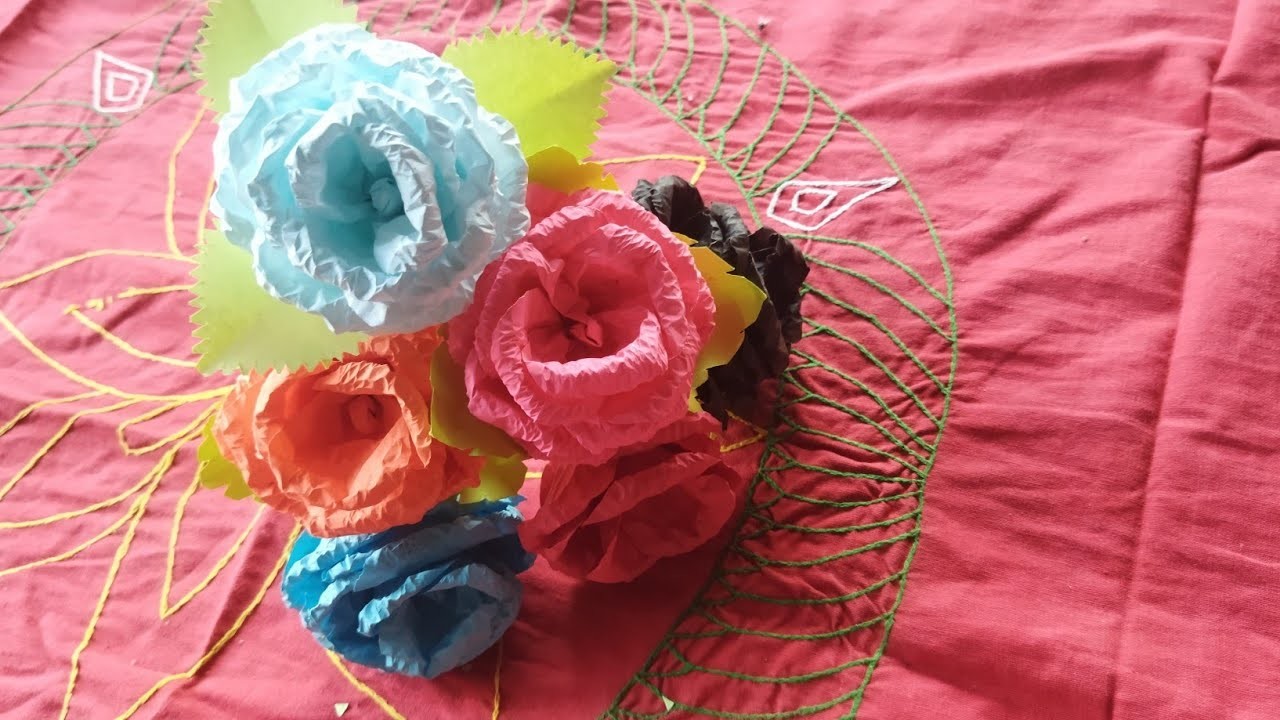 How to making Diy  paper flowers ????????????