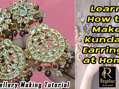 Learn How to Make Kundan Earrings at Home | Jhumka Making | Simple and Easy | DIY Earrings