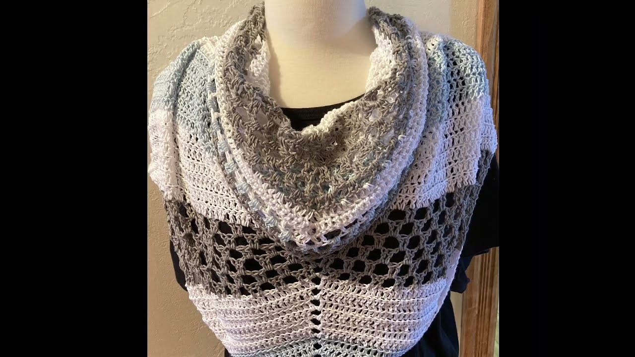 Left Hand: Beautiful Day Triangular Shawl Crochet Pattern