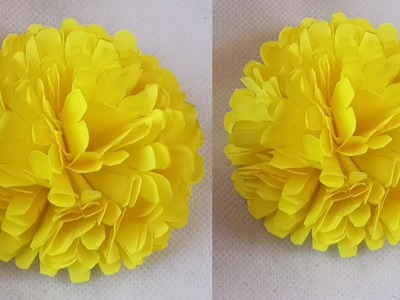 Marigold Flower ???? | Paper flower | how to make beautiful paper flower | paper craft | diy flower