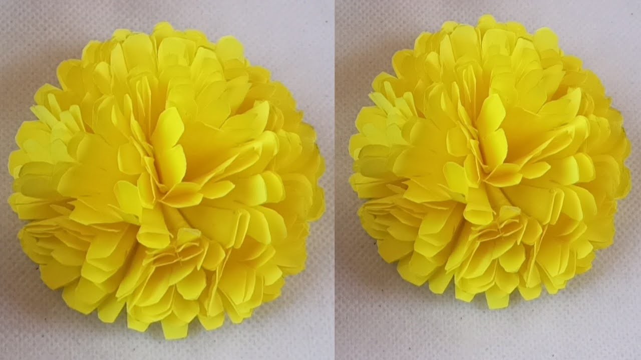 Marigold Flower ???? | Paper flower | how to make beautiful paper flower | paper craft | diy flower