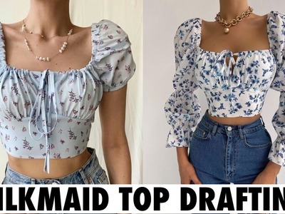 Milkmaid Top: How to Draft a milkmaid top pattern #patterndrafting #milkmaid #tops #diy