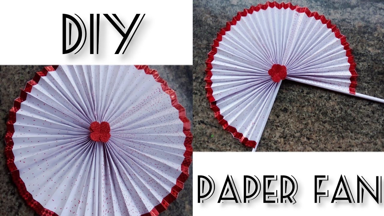 Paper fan. how to make easy papar fan.easy craft