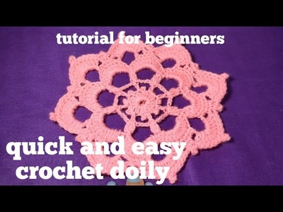 Quick And Easy Crochet Doily Pattern. Crochet Tutorial For Beginners.