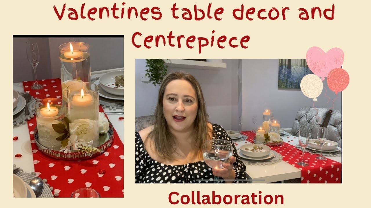 Romantic Valentines table setting & stunning centrepiece. Collaboration #valentinesday #centrepiece