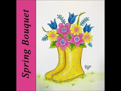 Spring Bouquet Acrylic Canvas Painting