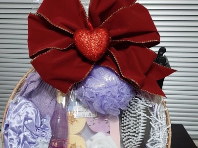 Step-by-step tutorial on making a gift basket.start to finish.