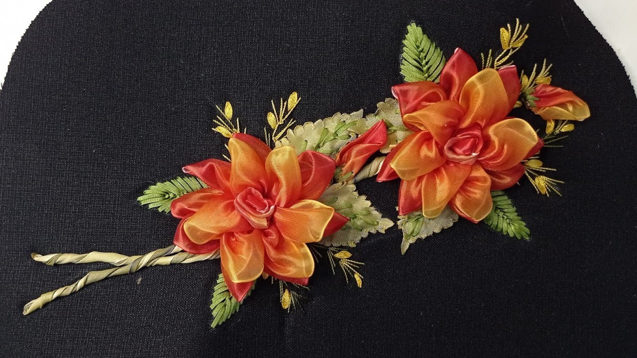 # 185 ROSAS DE ORGANZA SATINADA C.DISEÑO (RIBBON FLOWERS. HOW TO MAKE FLOWERS)