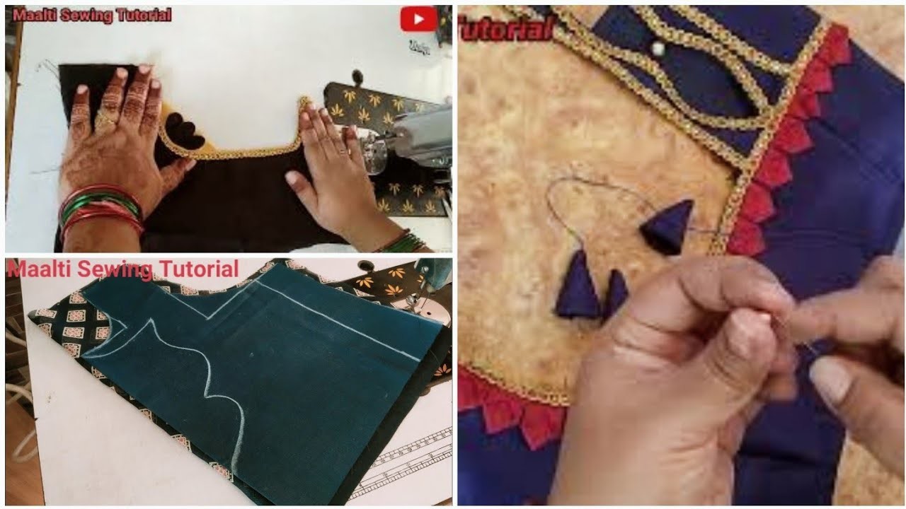 3 stylish blouse back neck design cutting and stitching ~blouse ki design #maalti_sewing_tutorial