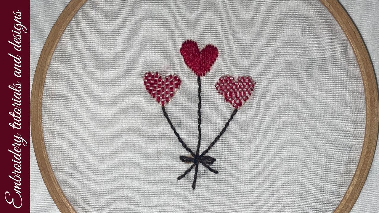 3 ways to embroider hearts #valentinesday #heartdesigns #embroiderytutorialsanddesigns