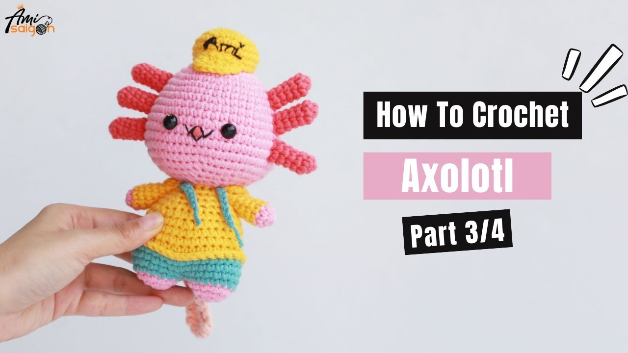 #457 |  Amigurumi Axolotl (3.4)| How To Crochet Animal Amigurumi | @AmiSaigon