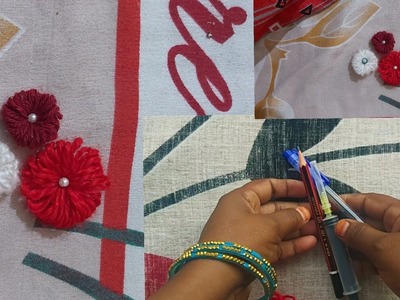 Amazing Triks with Syrinch ,Pen &Pencil Easy Flower Design @T A Design