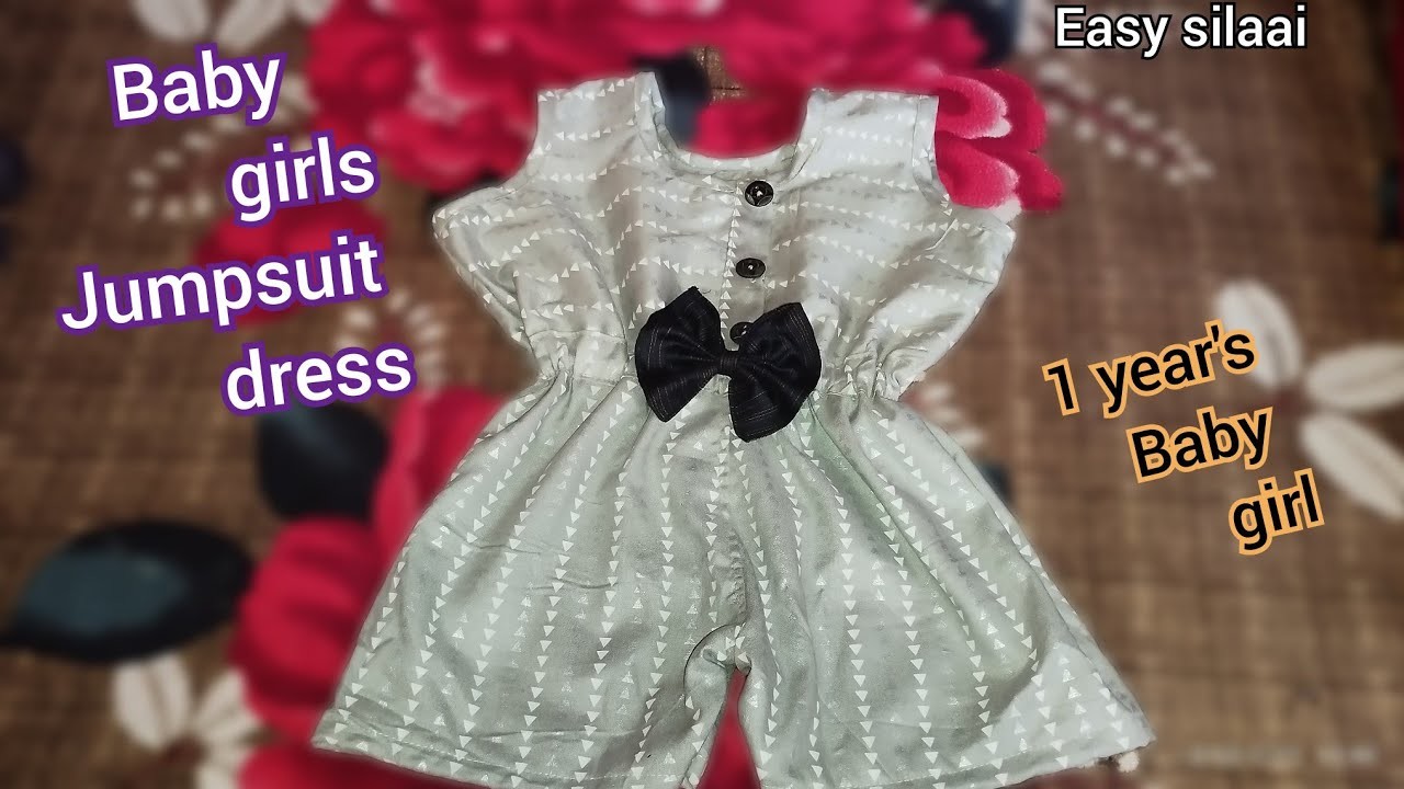 Baby girls jumpsuit.dungaree dress cutting and stitching #babygirl #dress