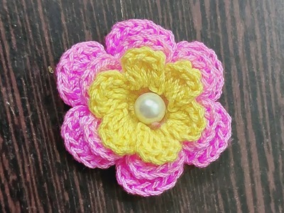 Beautiful crochet flower ????(subtitles available)