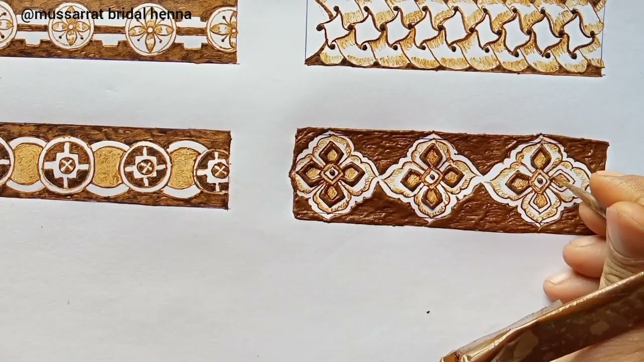 Beautiful Latest 3D Henna Borders Part-2 || Heavy Bridal Henna Borders|| border mehndi design