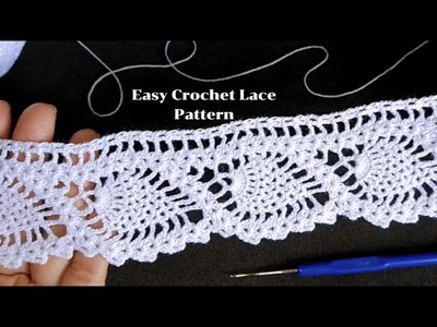 Beautiful & Super Easy Crochet Lace Pattern For Beginners|Tutorial step-by-step