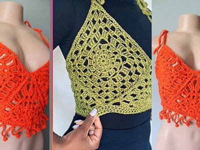 Crochet lace top | beginner friendly crochet top