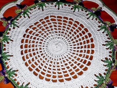 Crochet Pearls 3D Flower Doily ( Left Handed)