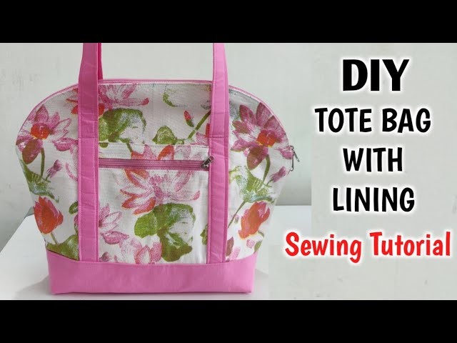 DAILY USE HANDBAG - Wide Open Zippered Tote Bag with Lining | Sewing a simple tote bag at home | BAG