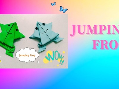 DIY - Jumping frog from craft paper l Paper jumping frog origami l Easy paper craft for kids