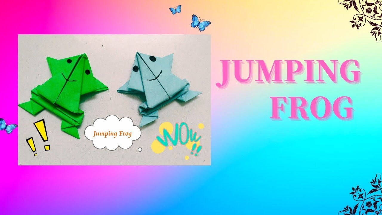 DIY - Jumping frog from craft paper l Paper jumping frog origami l Easy paper craft for kids