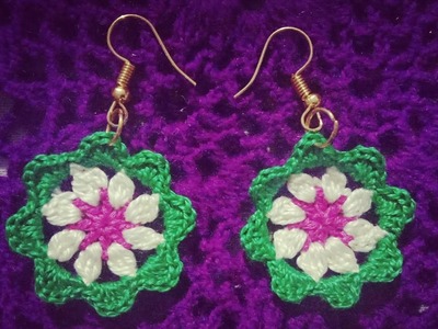 Easy and cute crochet flower earrings