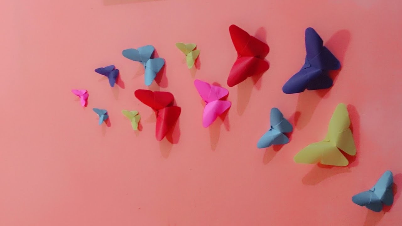 Easy Origami Butterfly (in 4 MINUTES!) - Rainbow colors craft #origami #origamicraft
