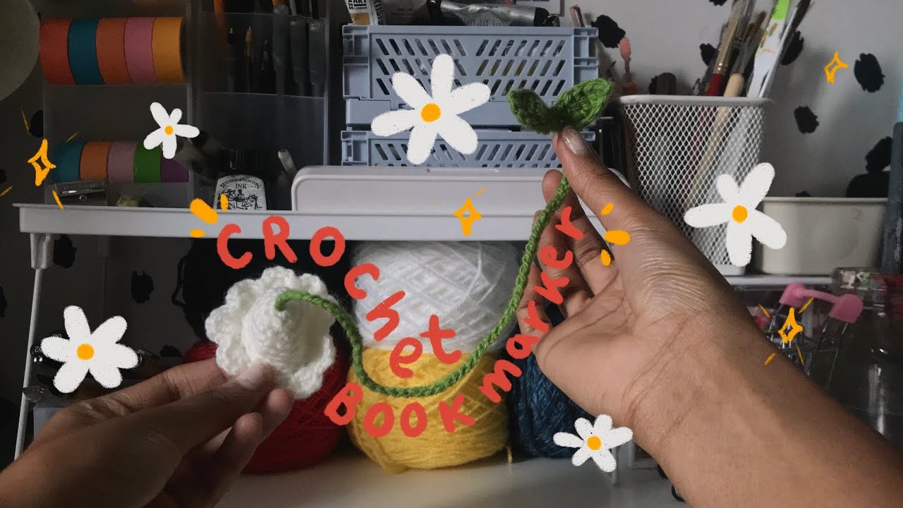 ???? Flower book marker ????| crochet with me| no speaking.beginners friendly