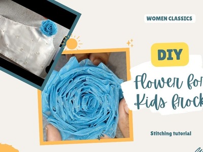 Flower making with fabric for kids dress||flower making with cloth||flower diy