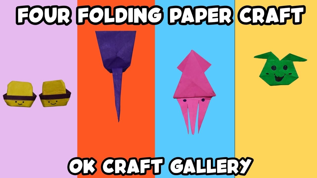 Four Easy Simple Paper Craft || Animal Craft || Water Craft || Origami Face || Folding Head Simple