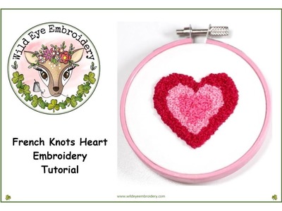 Heart Embroidery Hoop Tutorial & Free Pattern Template #beginnersembroidery,#embroidery