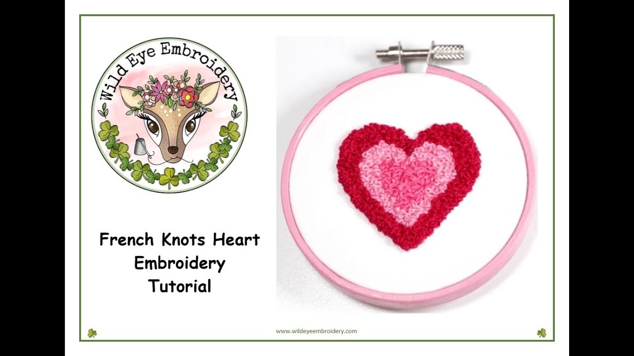 Heart Embroidery Hoop Tutorial & Free Pattern Template #beginnersembroidery,#embroidery