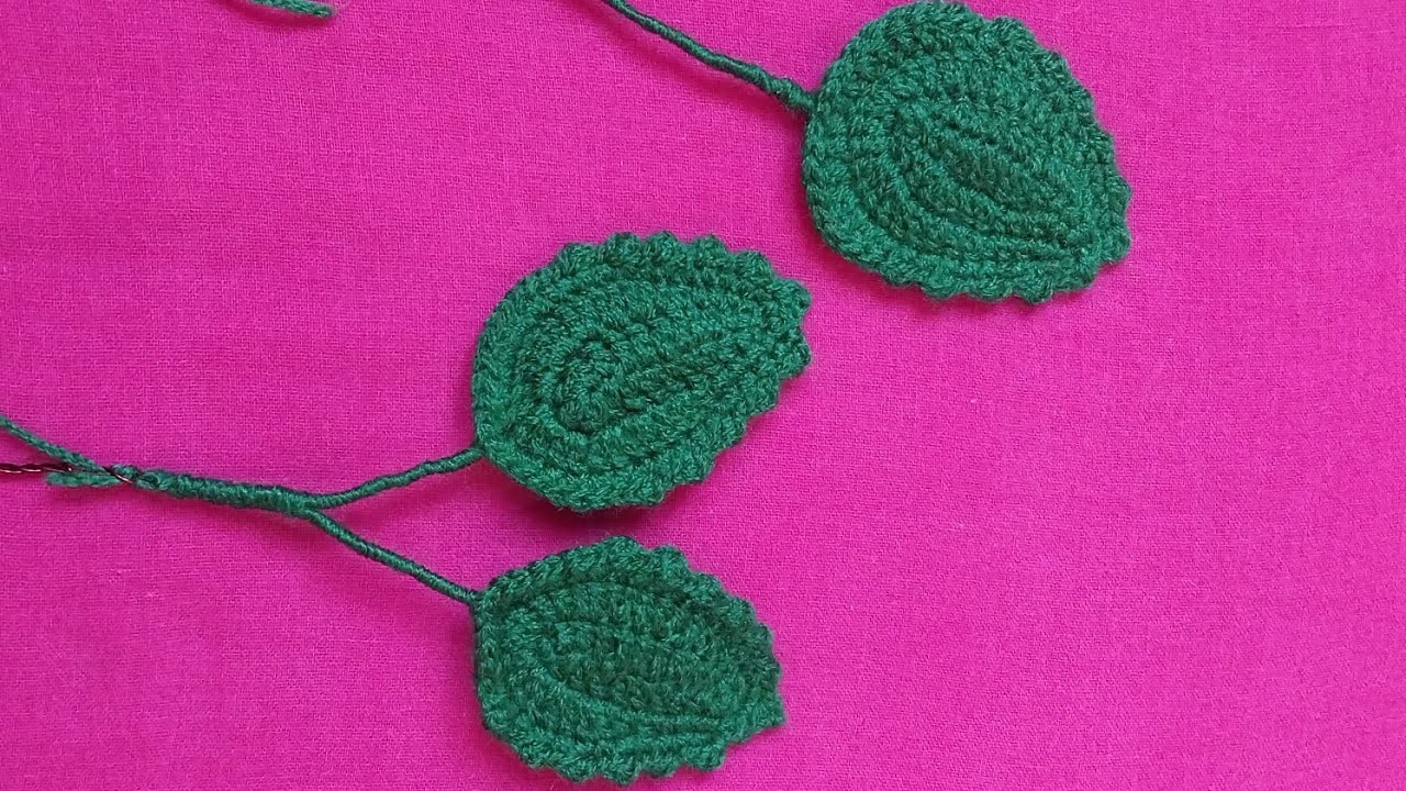 Hibiscus flower  leaves with  crochet